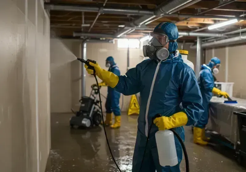 Basement Sanitization and Antimicrobial Treatment process in Osseo, WI